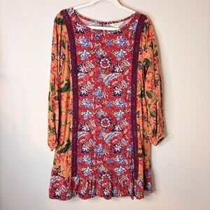 Boho Matilda Jane Balloon Sleeved Shift Dress Medium